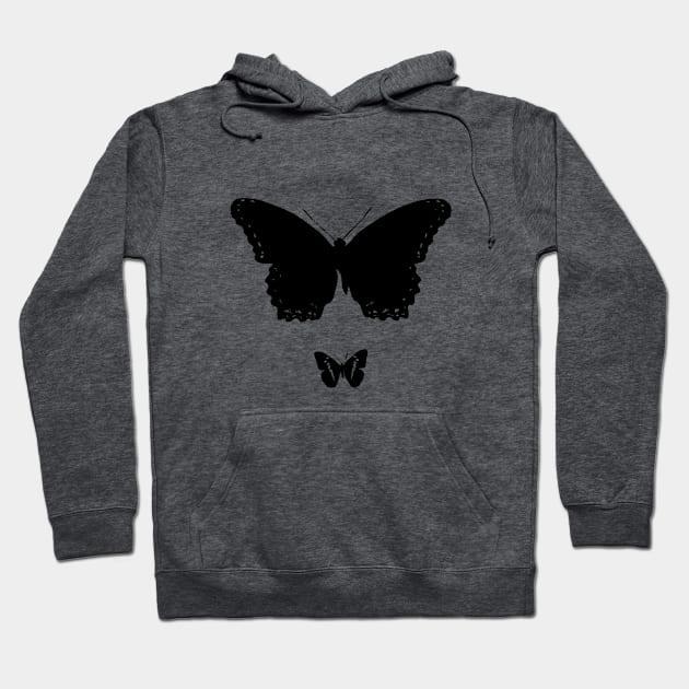 Elegant Black Butterflies Hoodie by Donaatelle